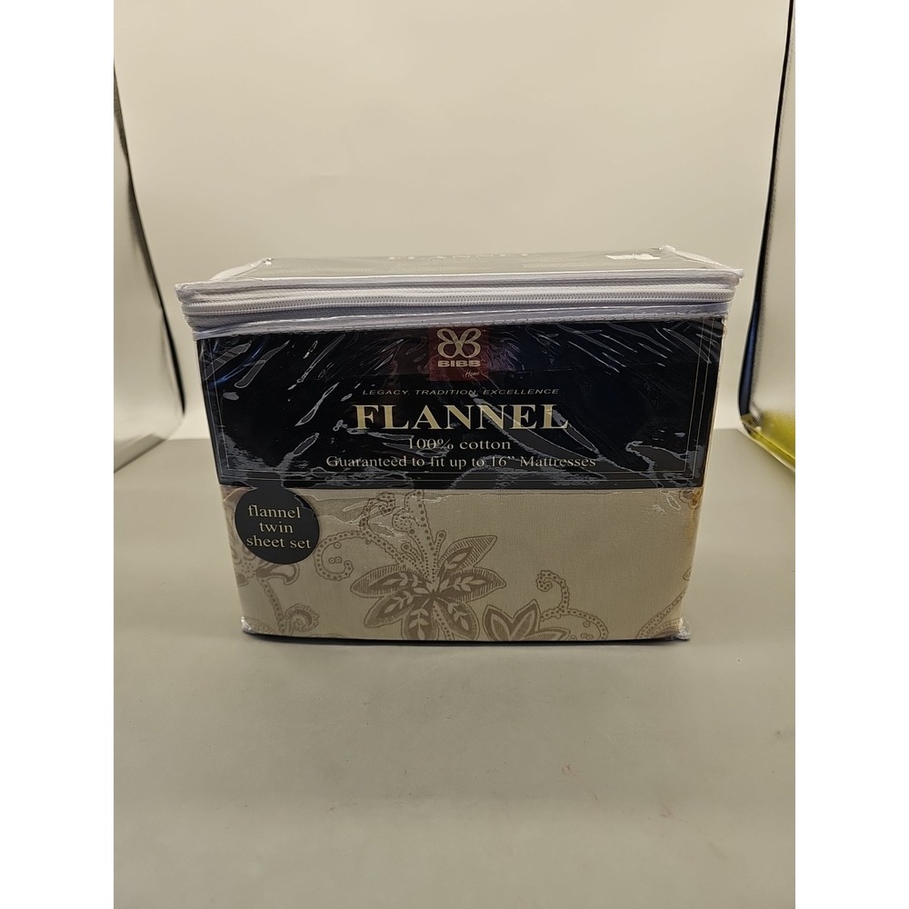 Bibb Home Twin Flannel Sheet Set Cotton 16" mattress Floral New